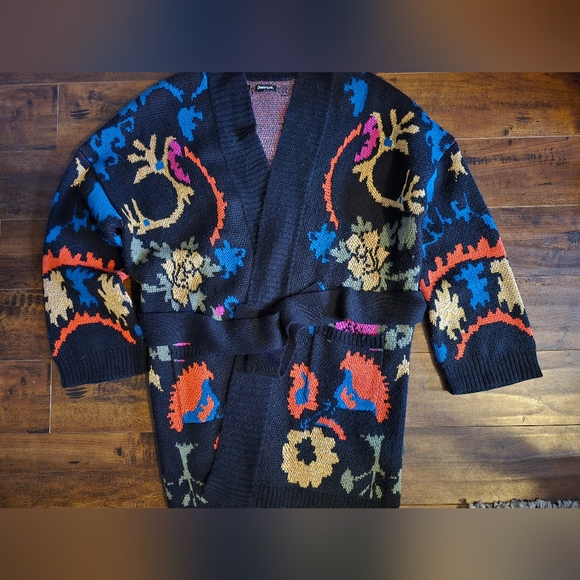 Desigual Sweaters - Desigual Multicolor Kimono Style Knit Sweater